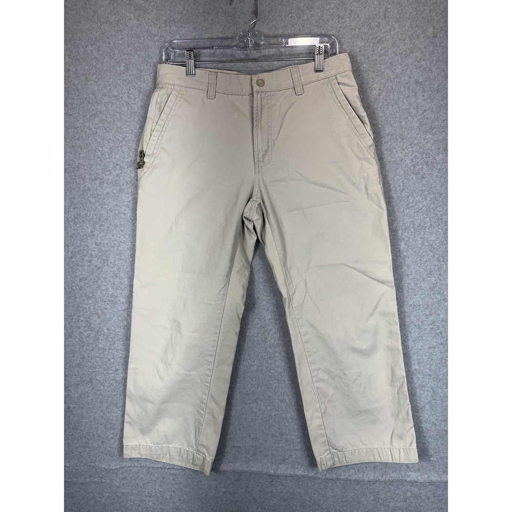 Columbia Pants Womens 8 Khaki‎ Beige Capri Outdoor Hiking Zip Pocket Casual